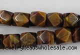 CNG826 15.5 inches 9*12mm faceted nuggets yellow tiger eye beads