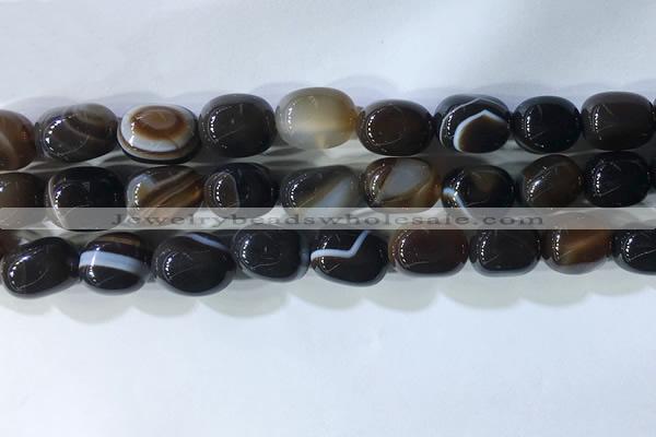 CNG8280 15.5 inches 13*18mm nuggets striped agate beads wholesale