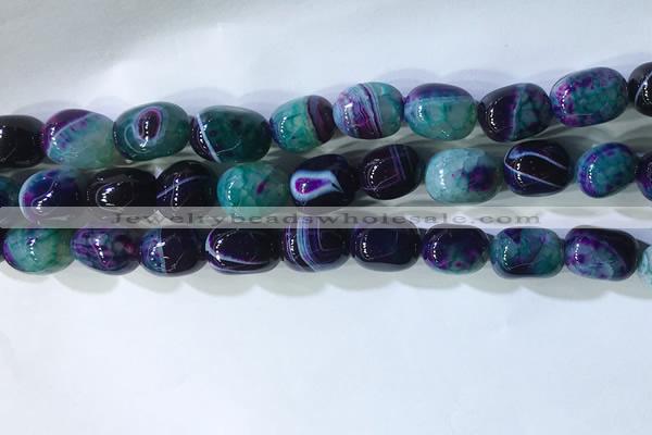 CNG8283 15.5 inches 13*18mm nuggets striped agate beads wholesale