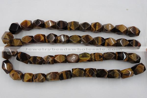 CNG831 15.5 inches 13*18mm faceted nuggets yellow tiger eye beads