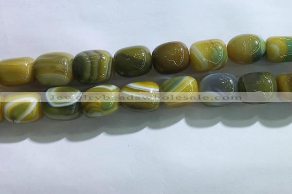 CNG8312 15.5 inches 15*20mm nuggets striped agate beads wholesale