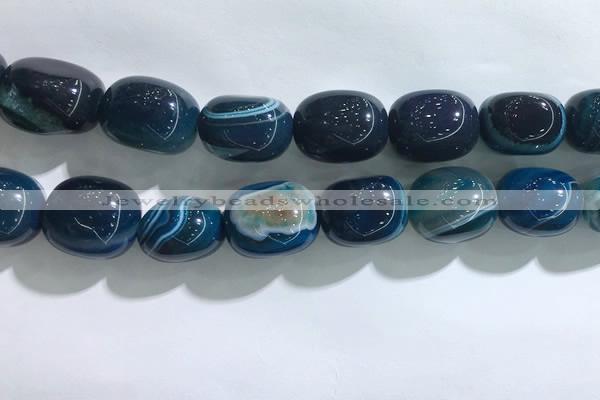 CNG8317 15.5 inches 15*20mm nuggets striped agate beads wholesale