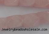 CNG833 15.5 inches 13*18mm faceted nuggets rose quartz beads