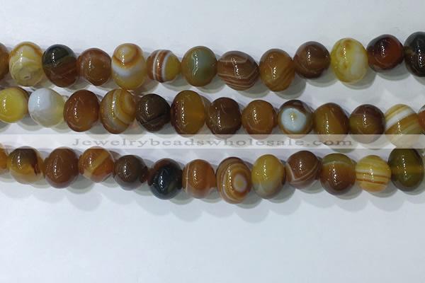 CNG8351 15.5 inches 10*12mm nuggets striped agate beads wholesale