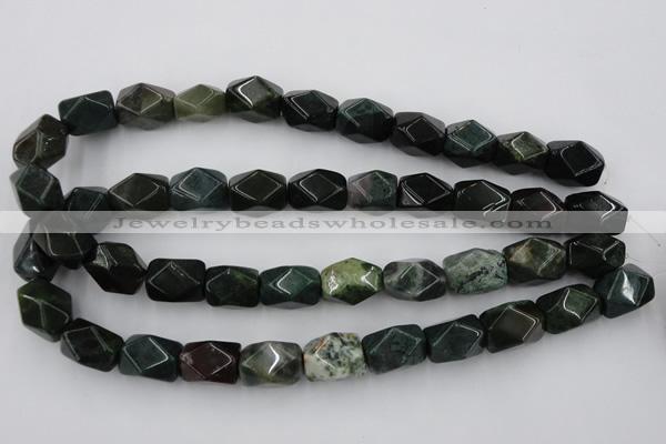 CNG845 15.5 inches 13*18mm faceted nuggets moss agate beads