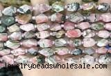 CNG8525 15.5 inches 7*10mm - 8*12mm faceted nuggets rhodochrosite beads