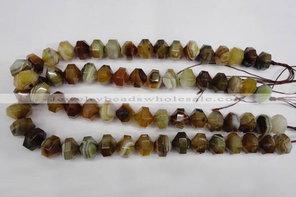 CNG854 15.5 inches 12*15mm faceted nuggets agate gemstone beads