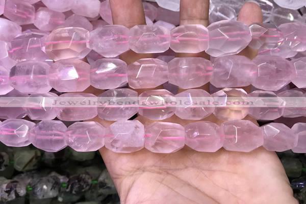 CNG8579 13*18mm - 15*20mm faceted nuggets rose quartz beads