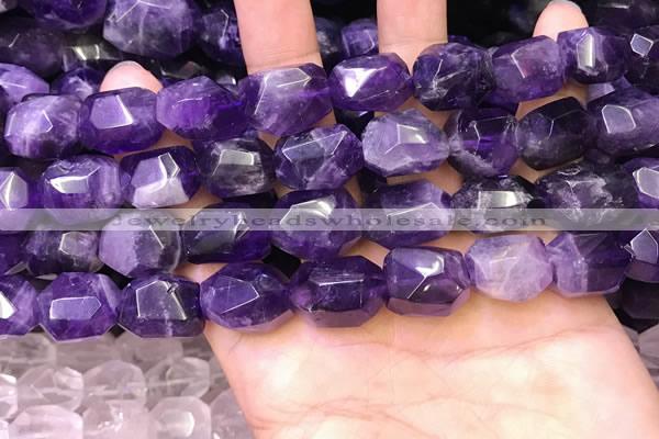 CNG8581 13*18mm - 15*20mm faceted nuggets amethyst beads