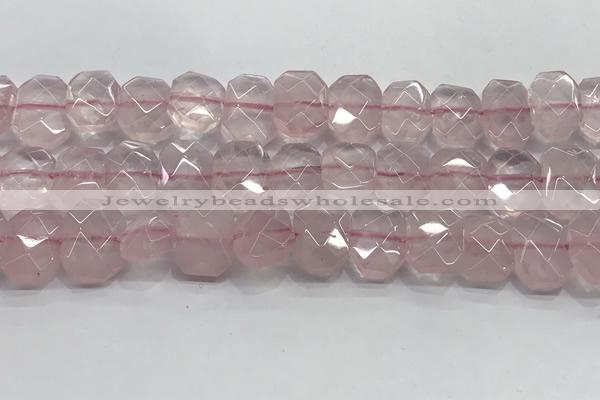 CNG8611 10*13mm - 12*16mm faceted freeform rose quartz beads