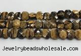 CNG8620 10*13mm - 12*16mm faceted freeform yellow tiger eye beads