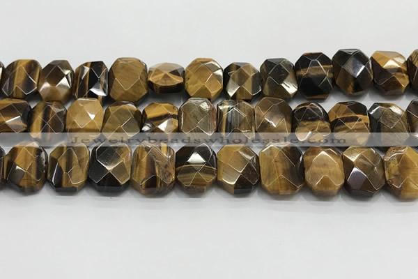 CNG8620 10*13mm - 12*16mm faceted freeform yellow tiger eye beads