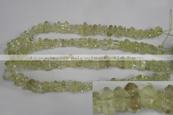 CNG864 15.5 inches 5*10mm – 10*17mm faceted nuggets lemon quartz beads