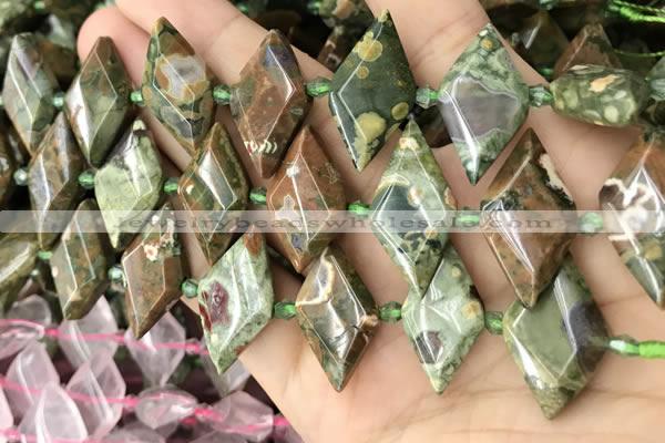 CNG8647 13*20mm - 15*25mm faceted freeform rhyolite beads