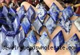 CNG8649 13*20mm - 15*25mm faceted freeform lapis lazuli beads