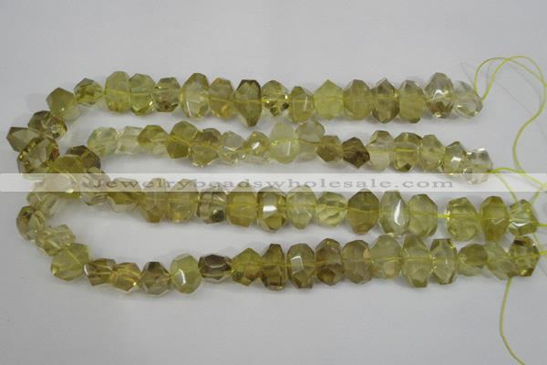 CNG865 15.5 inches 10*15mm – 12*20mm faceted nuggets lemon quartz beads