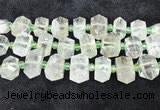 CNG8676 12*20mm - 20*33mm faceted nuggets green quartz beads