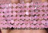 CNG8691 15.5 inches 8mm faceted nuggets rose quartz beads