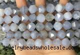 CNG8708 15.5 inches 12mm faceted nuggets blue chalcedony beads