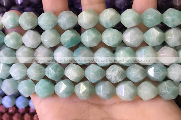 CNG8713 15.5 inches 12mm faceted nuggets amazonite gemstone beads