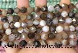 CNG8721 15.5 inches 8mm faceted nuggets agate gemstone beads