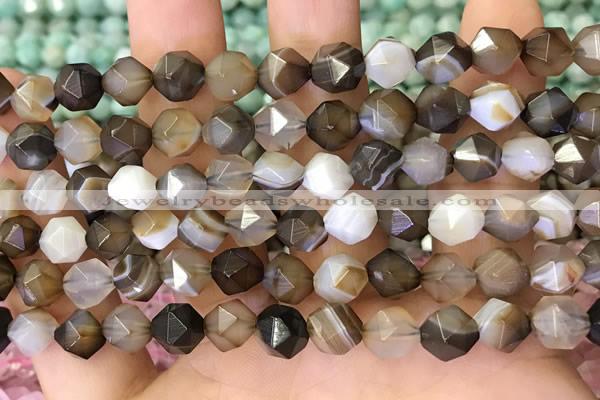 CNG8721 15.5 inches 8mm faceted nuggets agate gemstone beads