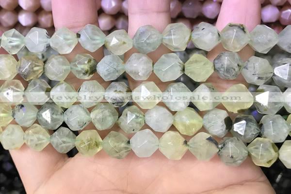 CNG8729 15.5 inches 8mm faceted nuggets prehnite gemstone beads