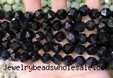 CNG8738 15.5 inches 10mm faceted nuggets black agate beads