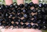 CNG8739 15.5 inches 12mm faceted nuggets black agate beads