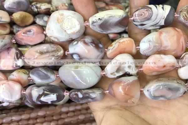 CNG8785 15 inches 15*22mm - 22*30mm nuggets pink botswana agate beads