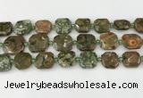 CNG8822 15.5 inches 16mm - 20mm faceted freeform rhyolite beads