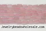 CNG8846 15.5 inches 8*12mm - 10*16mm nuggets matte rose quartz beads