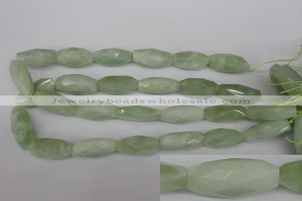 CNG885 15.5 inches 14*32mm faceted rice New jade nugget beads