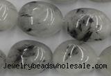 CNG887 15.5 inches 18*25mm nuggets black rutilated quartz beads