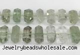 CNG8912 10*25mm - 15*30mm faceted nuggets green quartz beads