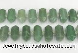 CNG8915 10*25mm - 15*30mm faceted nuggets green aventurine beads