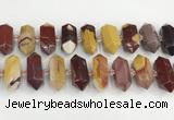 CNG8917 15.5 inches 10*25mm - 15*30mm faceted nuggets mookaite beads