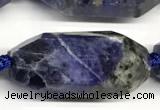 CNG8941 15*30mm - 16*38mm faceted nuggets sodalite beads