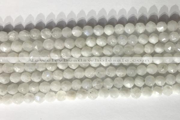 CNG9050 15.5 inches 6mm faceted nuggets white moonstone gemstone beads