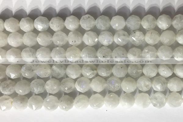 CNG9051 15.5 inches 8mm faceted nuggets white moonstone gemstone beads