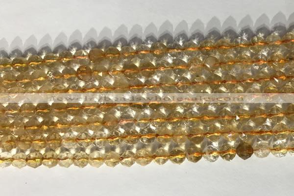 CNG9053 15.5 inches 6mm faceted nuggets citrine gemstone beads