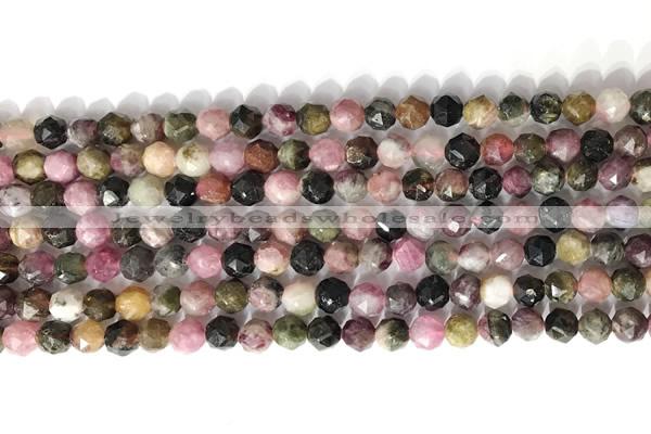 CNG9056 15.5 inches 6mm faceted nuggets tourmaline gemstone beads