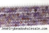 CNG9061 15.5 inches 6mm faceted nuggets purple phantom quartz beads