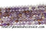 CNG9062 15.5 inches 8mm faceted nuggets purple phantom quartz beads