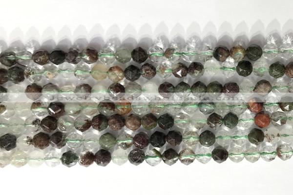 CNG9073 15.5 inches 6mm faceted nuggets ghost crystal  gemstone beads