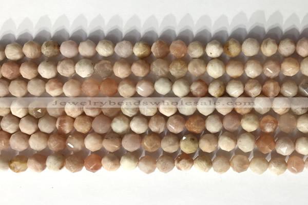 CNG9080 15.5 inches 6mm faceted nuggets moonstone gemstone beads