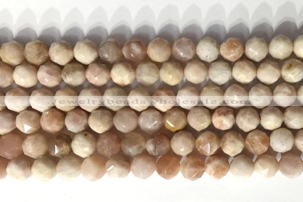 CNG9081 15.5 inches 8mm faceted nuggets moonstone gemstone beads