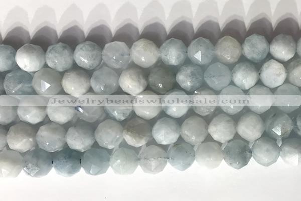 CNG9086 15.5 inches 10mm faceted nuggets aquamarine gemstone beads