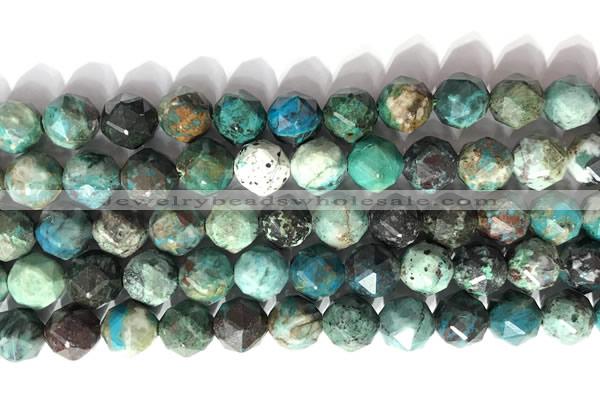 CNG9088 15.5 inches 10mm faceted nuggets chrysocolla gemstone beads