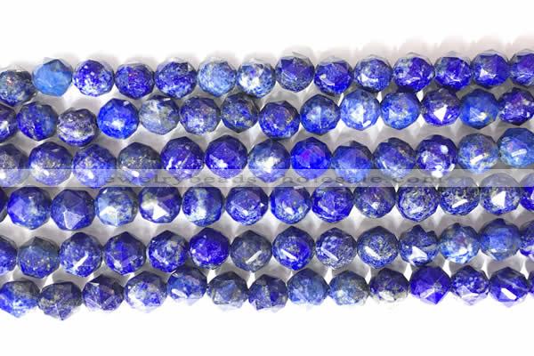 CNG9100 15.5 inches 8mm faceted nuggets lapis lazuli beads